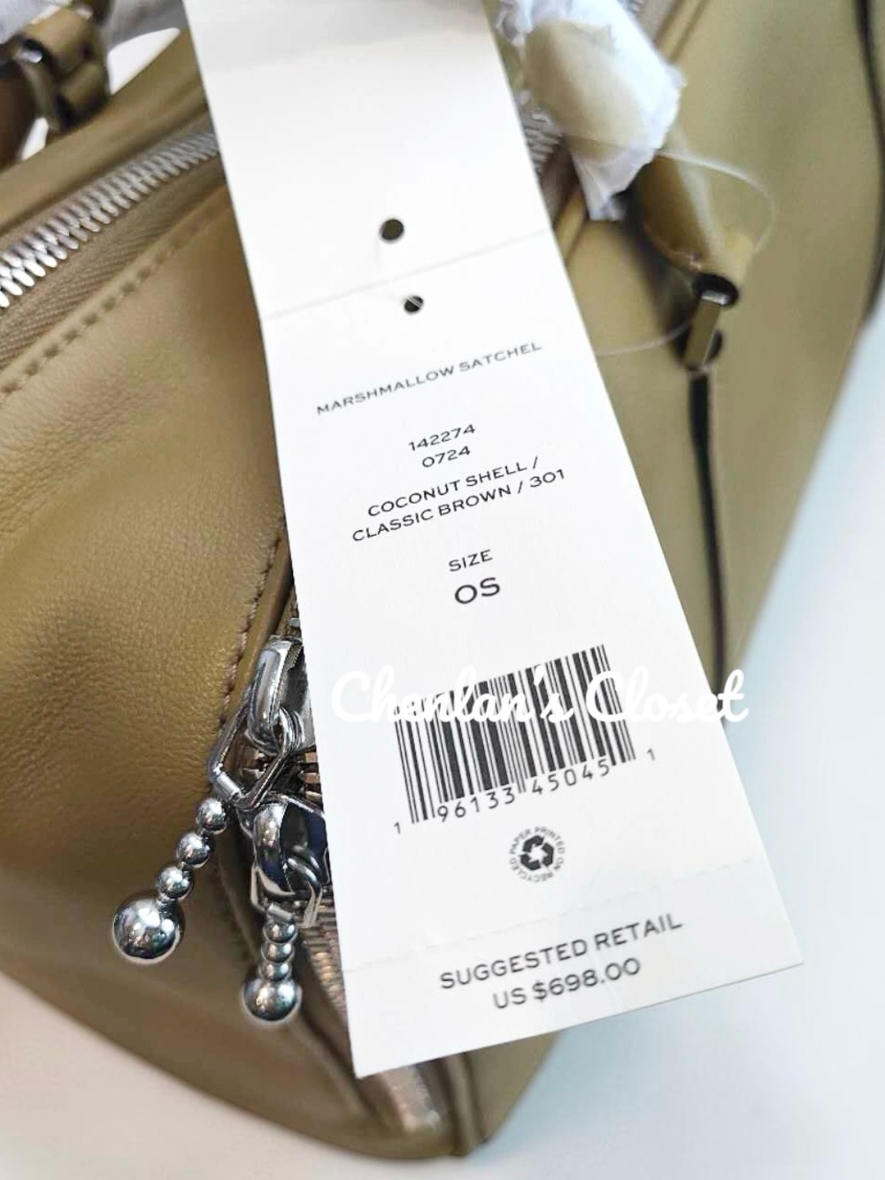 NWT Tory Burch MARSHMALLOW SATCHEL - Picture 10 of 14